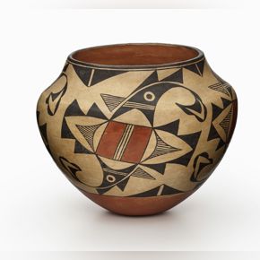 Pueblo (Acoma), Acoma Jar with Abstract Bird Design, early 1900s, clay, slip, and paints