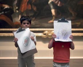 boys with drawings