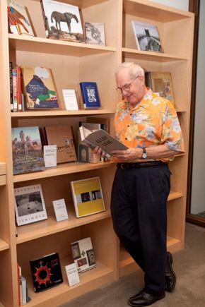 Clint Willour in the Hirsch Library