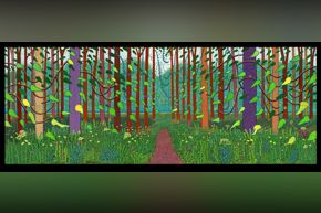 David Hockney, Arrival of Spring in Woldgate, East Yorkshire in 2011, oil on 32 canvases