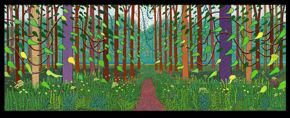 David Hockney, Arrival of Spring in Woldgate, East Yorkshire in 2011, oil on 32 canvases