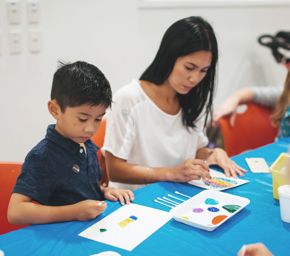 family art-making in the studio / little artists, summer art explorers