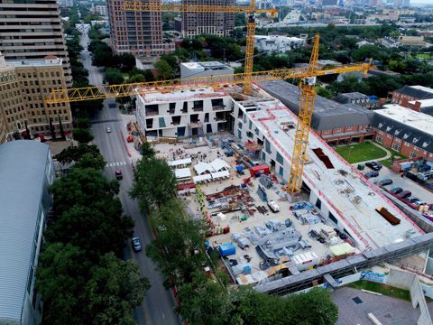 Glassell School of Art building construction site - aerial view - October 2017