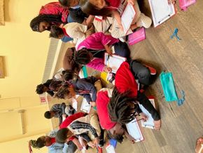 Students and Teachers drawing in the galleries.