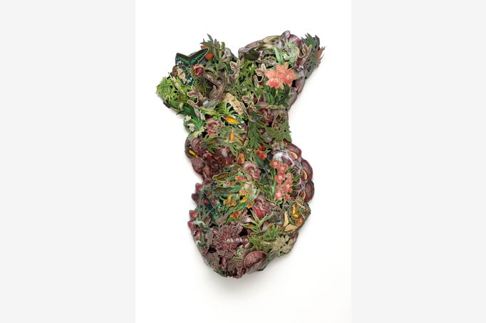 Patrick Turk, Anthropocosmos II, collage and acrylic on panel