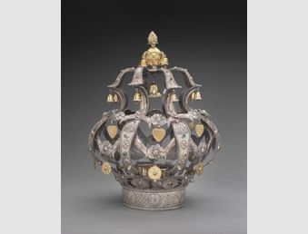 Polish, Torah Crown, late 18th–early 19th century, silver, silver‐gilt, and paste stones