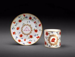 Sèvres, Revolutionary Cup and Saucer, 1794, hard-paste porcelain with enamel and gilding