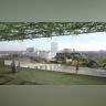 View of the Nancy and Rich Kinder Building from the roof of the Glassell School of Art